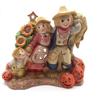 Partylite Scarecrow Tealight Holder Fall Decor w/ Original Box Unused Fall Deco